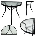 СТОЛ СТОЛ БАЛКОН ТЕРРАСА КОФЕ САД ЗАКАЛЕННОЕ СТЕКЛО LIPARI ЧЕРНЫЙ