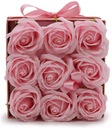 FLOWER BOX - RÓŻOWE RÓŻE - KWIATY Z MYDŁA PREZENT