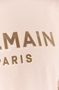 BALMAIN Béžové tričko so zamatovým logom L Kolekcia Wiosna / Lato 2023