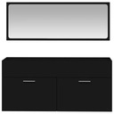 vidaXL Kúpeľňová skrinka so zrkadlom, čierna, materiál na báze dreva Šírka nábytku 1 cm
