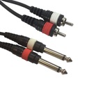 Кабель 2x Large Jack 6,3 Mono - 2x RCA Cinch 1,5 м