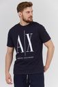 ARMANI EXCHANGE Granatowy t-shirt męski z logo XL Dekolt okrągły