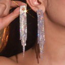 Длинные серьги-нитки с блестящими кристаллами, разноцветные висящие 11,4 см