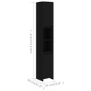 vidaXL Kúpeľňová skrinka, čierna, 30x30x183,5 cm, drevotrieska Ďalšie informácie netýka sa