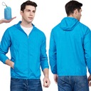 KURTKA PRZECIWDESZCZOWA Z KAPTUREM WIATRÓWKA LEKKA UNISEX NIEBIESKA XXXL