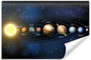 Фотообои Солнечная система Надписи Планеты 180x120