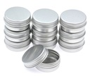 10 баночек, алюминиевые банки, мини-контейнер по 15 мл, 38х18 мм.
