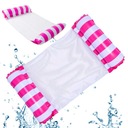 Матрас Гамак Надувный для плавания с сетчатыми розовыми полосками