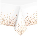 Скатерть из фольги для вечеринок 137x274см Белая с розовыми крапинками