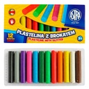 Блестящий пластилин с ASTRA GLITTER, 12 ЦВЕТОВ