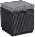 Садовый пуф с ящиком для хранения CUBE Графит
