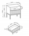 Nočný stolík skrinka  S54  rošt čierna rukoväť čierna Šírka nábytku 54 cm