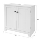 BZR18-W Kúpeľňová skrinka Skrinka pod umývadlo Biely Výška nábytku 60 cm