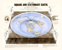 Планисфера плоской Земли 1715 г. - Луи Ренар 70x50см