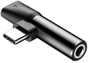 Адаптер Baseus L41 USB-C — мини-разъем 3,5 мм + USB-C, черный алюминий