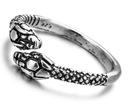 Модное кольцо-печатка с двумя змеиными головами в подарок