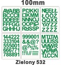 Zielony Alfabet, Cyfry 100mm samoprzylepne litery