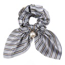 Полосатый террет -жемчуг с ластиком для волос