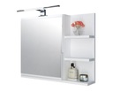 Шкаф для ванной комнаты с зеркалом, полками и светодиодной подсветкой, белый, правый