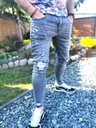 Spodnie męskie jeansowe szare dziury slim MS 32 Marka inna