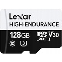 Карта памяти Lexar High-Endurance micro SDXC емкостью 128 ГБ, скорость чтения до 100 МБ/с.