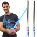 PODWÓJNY MIECZ ŚWIETLNY ŚWIECĄCY 2 MIECZE DŁUGI 110CM LED GWIEZDNE WOJNY