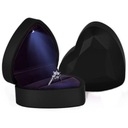 ЧЕРНАЯ КОРОБКА-СЕРДЦЕ ДЛЯ ОБРУЧАЛЬНОГО КОЛЬЦА СО СВЕТОДИОДНОЙ ЛАМПОЙ