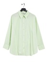 Weekday zelená voľná košeľa z popelínu defekt L