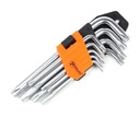 НАБОР КЛЮЧЕЙ TORX T10-T50 КОРОТКИЕ 55–133 ММ 55-60 HRC 9 ШТ. CRV POLAX