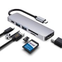 ХАБ USB-C -> HDMI 2xUSB 3.0 SD PD 4K MacBook M1 АДАПТЕР 6 в 1 Thunderbolt 3