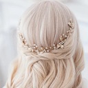 Повязка для волос, головной убор, золотые листья на гребне, украшение на проволоке, свадьба.