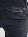 Pánske džínsové NOHAVICE so sťahovacou šnúrkou JIGGA WEAR Módne MRAMORové čierne XL Kolekcia modne wygodne