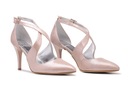 Туфли для свадебных танцев, кожа, розовый, серебро, с полосками 36