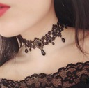 Mega Choker čierna, zirkón, čipka, materiál Celková dĺžka 35 cm