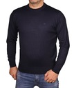 Pánsky sveter klasik hladký tmavomodrá vlna L Model sweter klasyczny wełna pako