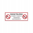 NAKLEJKA INFORMACYJNA ZAKAZ PALENIA WYROBÓW TYTONIOWYCH I E-PAPIEROSÓW 21x8
