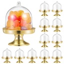 12 SZT PLASTIKOWYCH MINI PUDEŁKA NA CIASTA ZE ZŁOTĄ PODSTAWĄ