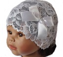 КРЕЩЕННАЯ ШАПКА БЕЛАЯ С КРУЖЕВОМ 80
