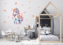 Samolepky samolepka na stenu pre deti farebný jednorožec kvety Kód výrobcu Naklejka na ścianę dla dzieci
