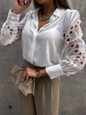 Elegantná dámska blúzka košeľa ozdobné rukávy Rukáv dlhý rukáv