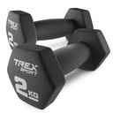 Набор гантелей 2х2 кг, неопреновые гири для фитнеса, Trex Sport