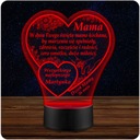 LAMPKA NOCNA LED prezent DZIEŃ MAMY MATKI SERCE STATUETKA PODZIĘKOWANIE Okazja Dzień Matki