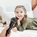 1SZT PLASTIKOWY MIKROFON CZARNY SYMULOWANY DO DZIECI