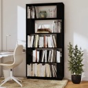 КНИЖКОВА ШАФА/ПЕРЕГОРОДКА ЧОРНА 80Х25Х163,5СМ СО