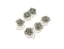 Заколки-пружинки для волос, 6 штук, белые розы, диаметр 1 см, Solida