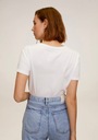 Mango Zara t-shirt biały nadruk print bawełniany M Kolor wielokolorowy