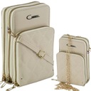 CAMBELL DAMSKA TOREBKA NA RAMIĘ SKÓRA EKOLOGICZNA BAG ZAMEK ORGANIZER ECRU