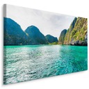 Obraz do obývačky tyrkysová voda hory more 100x70