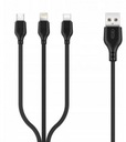 НЕЙЛОНОВЫЙ КАБЕЛЬ 3в1 ДЛЯ IPHONE / MICRO USB / TYPE-C