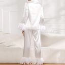 Атласный пижамный костюм из ледяного шелка для женщин